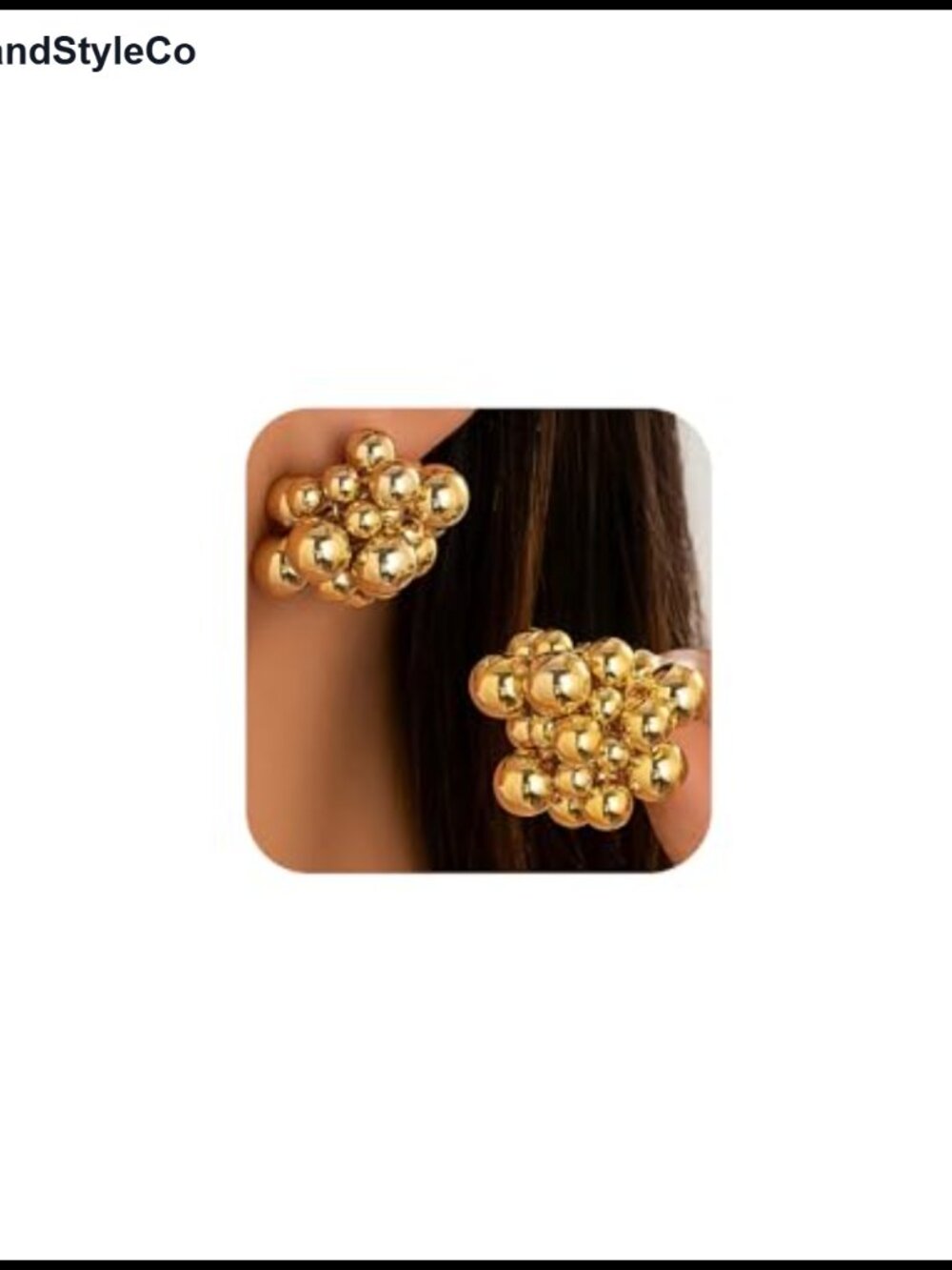Chunky Gold Y2k Beaded Cluster Earrings for Women Statement Silver Jewelry